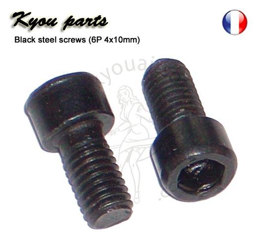 Black steel screws (6P 4x10mm), set of 2pcs