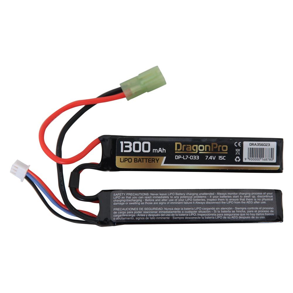 DRAGONPRO DP-L7-033 7.4V 1300mAh 15C LiPO (1+1) 95x20x7mm